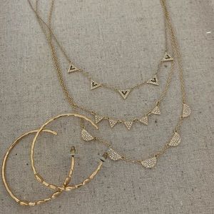 Stella & Dot Three Strand Necklace and Earrings